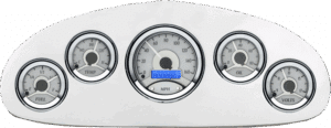 1934 Chevy Master Billet Aluminum Gauge Panel w/ Dakota Digital VHX-1050 Silver Alloy Gauges