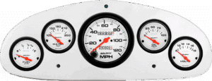 1934 Chevy Master Billet Aluminum Gauge Panel w/ Auto Meter Phantom gauges