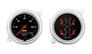 1936 Chevy Standard Aluminum Adapter Rings w/ Auto Meter Street Rod Series Gauges