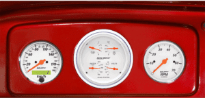1935-1936 Chevy Master or 1935-1939 Chevy Truck Gauge Adapters w/ Auto Meter Arctic White Gauges