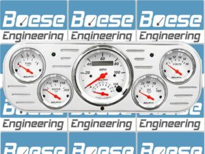 1937-1938 Chevy Car Aluminum Gauge Panel w/ Auto Meter Street Rod Series Gauges (Speedo/Tach)