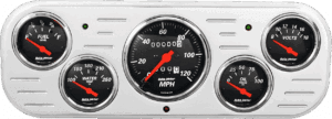 1937-1938 Chevy Car Aluminum Gauge Panel w/ Auto Meter Street Rod Series Gauges