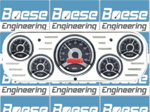 1937-1938 Chevy Car Aluminum Gauge Panel w/ Dakota Digital VHX-1050 Black Alloy Gauges