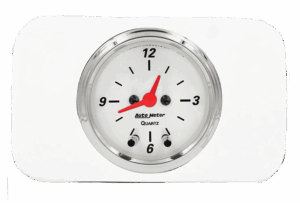 1937-1938 Chevy Car Clock Inserts w/ Auto Meter Street Rod Series Clocks