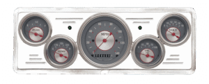 1939 Chevy Car Aluminum 5 Gauge Panel w/ Classic Instruments Gauges
