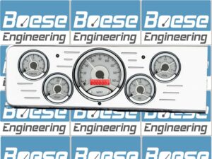 1940 Chevy Car Billet Aluminum Gauge Panel w/ Dakota Digital VHX-1050 Silver Alloy Gauges