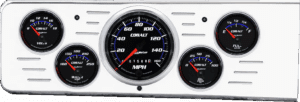 1940 Chevy Car Billet Aluminum Gauge Panel w/ Auto Meter Cobalt Gauges