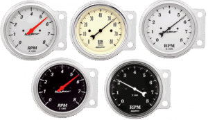 1941-1948 Chevy Car Aluminum Tachometer Insert w/ AutoMeter Street Rod Series Tachometer