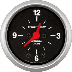 3385 Auto Meter Sport-Comp 2 1/16" Quartz Clock 12 volt or 16 volt