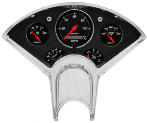 1955-1956 Chevy Car Billet Aluminum Gauge Panel w/ Auto Meter Street Rod series gauges
