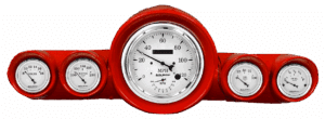 1959-1960 Chevy Impala Speedometer Insert with AutoMeter Old Tyme White Gauges (Speedo/Tach)