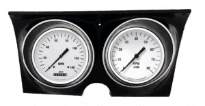 1967-1968 Chevy Camaro Aluminum Adapter Rings w/ Classic Instruments White Hot Gauges