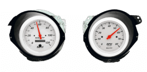 1968-1977 Chevy Corvette Adapter Rings w/ Auto Meter Arctic White Gauges