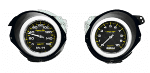 1968-1977 Chevy Corvette Adapter Rings w/ Auto Meter Carbon Fiber Gauges