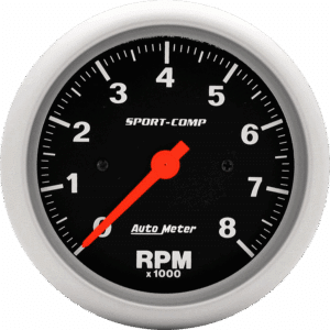 3991 Auto Meter Sport-Comp 3-3/8" In-Dash Tachometer (0-8,000 RPM)