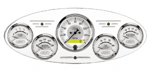 1932 Ford Car Aluminum Gauge Panel w/ Auto Meter Ford Masterpiece Silver Gauges