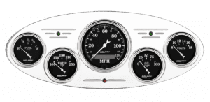 1932 Ford Car Billet Aluminum Gauge Panel w/ Auto Meter Street Rod series gauges