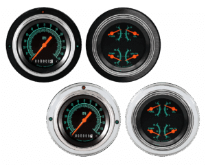 1937-1939 Ford Car or Truck Aluminum 2 Gauge Panels w/ Classic Instruments G/Stock Gauges