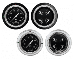 1937-1939 Ford Car or Truck Aluminum 2 Gauge Panels w/ Classic Instruments Hot Rod Gauges