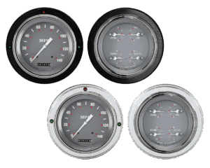 1937-1939 Ford Car or Truck Aluminum 2 Gauge Panels w/ Classic Instruments SG Series Gauges