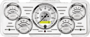 1940 Ford Car / 1940-1947 Ford Truck Aluminum Gauge Panel w/ Auto Meter Ford Masterpiece Silver Gauges