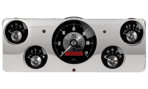 1940 Ford Deluxe Aluminum 5 Gauge Panel w/ Auto Meter Prestige Series Gauges