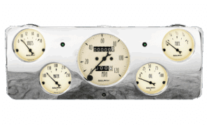 1940 Ford Deluxe Aluminum Gauge Panel w/ Auto Meter Street Rod series gauges