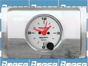 1940 Ford Deluxe Aluminum Clock Insert w/ Auto Meter Ultra Lite Clock