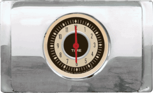 1940 Ford Deluxe Clock Insert w/ Classic Instruments Nostalgia VT Clock (red pointer)