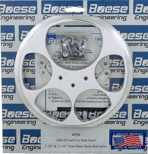 1949-1950 Ford Car 5 gauge Aluminum Gauge Panel for 3 1/8" & 2 1/16" Auto Meter Street Rod Series Gauges