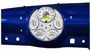1949-1950 Ford Car Billet Aluminum Gauge Panel w/ Auto Meter Ford Masterpiece Silver Gauges