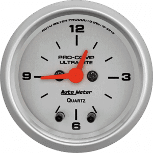4385 AutoMeter Ultra-Lite 2 1/16" Quartz Clock 12 volt or 16 volt