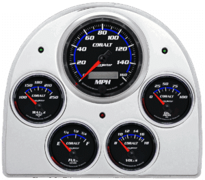 1952-1953 Ford Car Aluminum Gauge Panel w/ Auto Meter Cobalt Gauges
