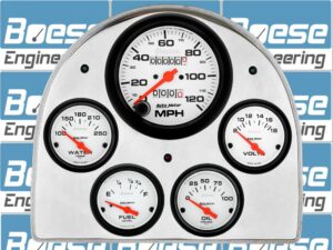 1952-1953 Ford Car Aluminum Gauge Panel w/ Auto Meter Phantom Gauges