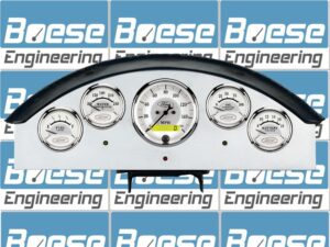 1957 Ford Fairlane Aluminum Gauge Panel w/ Auto Meter Ford Masterpiece Silver Gauges