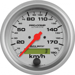 4487-M AutoMeter Ultra-Lite 3 3/8" Electric 0-190 KPH Speedometer