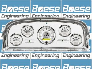 1959 Ford Galaxie Aluminum Gauge Panel w/ Auto Meter Ford Masterpiece Silver Gauges