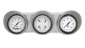 1962-1963 Ford Fairlane Aluminum Gauge Panel Adapter w/ Classic Instruments White Hot Gauges
