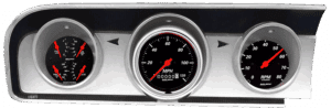 1964 Ford Fairlane Aluminum Gauge Panel Adapters w/ AutoMeter Designer Black Gauges