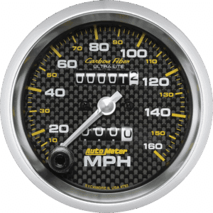 4793 Auto Meter Carbon Fiber 3 3/8" Mechanical 0-160 MPH Speedometer