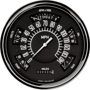 1949-1950 Ford Car Black Direct Fit Package By Classic Instruments