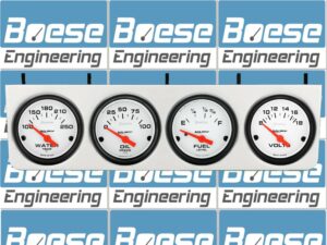 Aluminum Under Dash 4 Gauge Panel w/ 2 5/8" Auto Meter Phantom Gauges