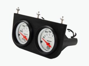 AutoMeter Cobalt Oil Pressure & Water Temperature Gauges in Aluminum Panel