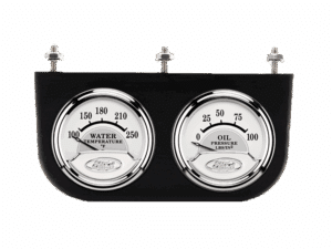 Aluminum 2 Gauge Under Dash Panel w/ Auto Meter Masterpiece Silver Gauges
