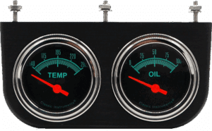 Aluminum 2 Gauge Under Dash Panel w/ Classic Instruments G/Stock Gauges