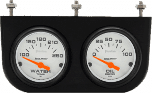 Aluminum 2 Gauge Under Dash Panel w/ Auto Meter Phantom Gauges