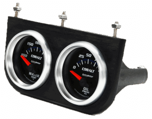 AutoMeter Cobalt Oil Pressure & Water Temperature Gauges in Aluminum Panel