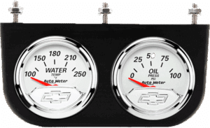 Aluminum 2 Gauge Under Dash Panel w/ Auto Meter Chevy Vintage