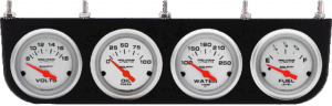 4 Gauge Under Dash Aluminum Panel w/ 2 1/16" Auto Meter UItra-Lite Gauges
