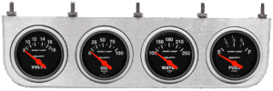 4 Gauge Under Dash Aluminum Panel w/ 2 1/16" Auto Meter Sport-Comp Gauges